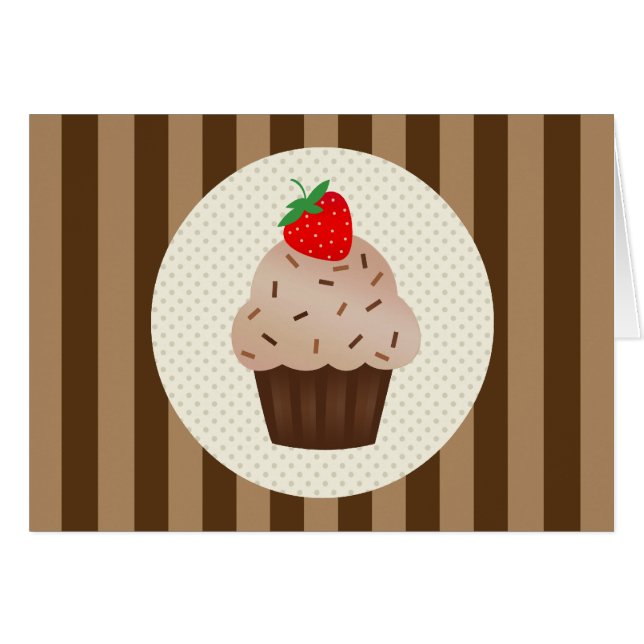 Cute Cupcakes Brown Stripes Design (Front Horizontal)