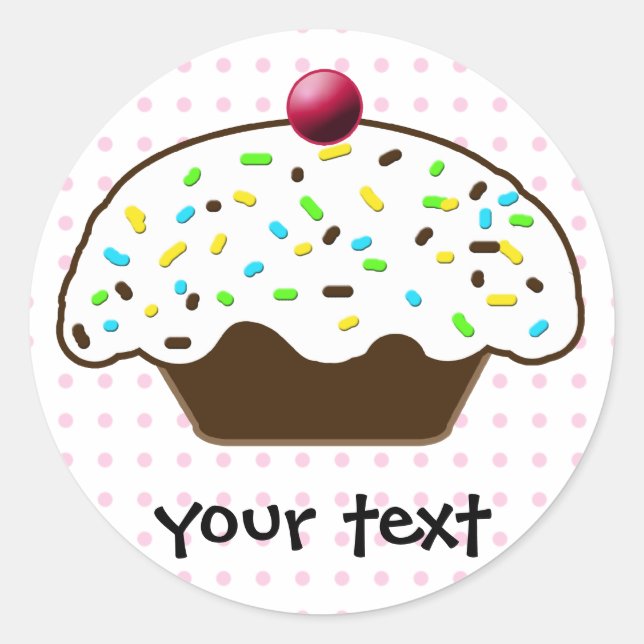 Cute Cupcakes Classic Round Sticker (Front)