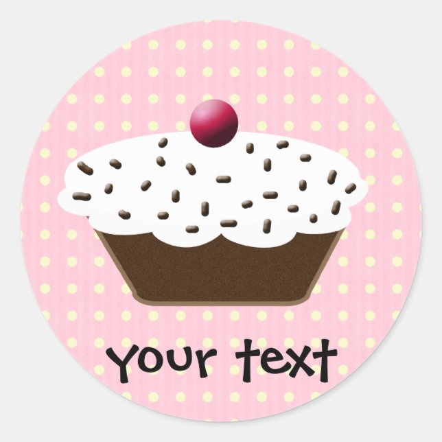 Cute Cupcakes Classic Round Sticker (Front)