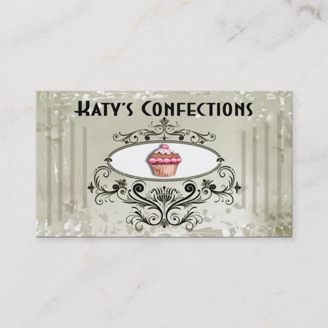 Cute Cupcakes: Confections Fancy Desserts Pastries Business Card (Front)