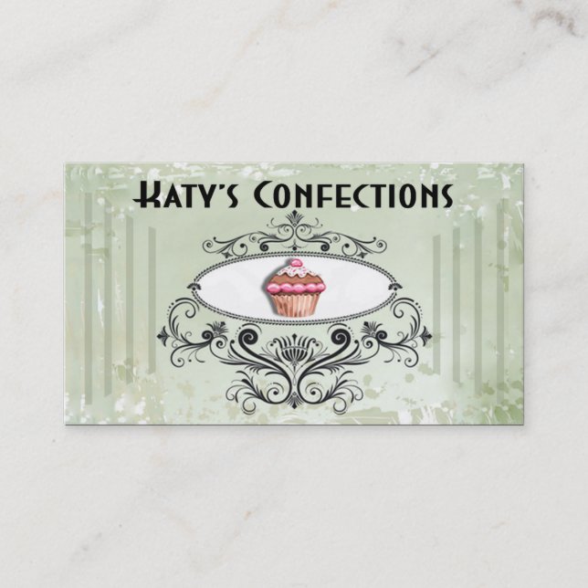 Cute Cupcakes: Confections Fancy Desserts Pastries Business Card (Front)
