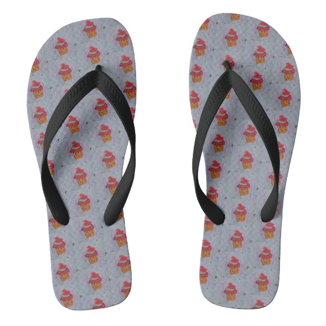 Cute Cupcakes Flip Flops (Footbed)
