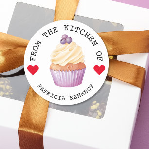 Cute Cupcakes From The Kitchen Of Personalised Classic Round Sticker