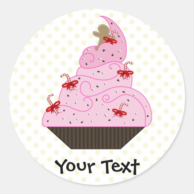 Cute Cupcakes Holiday Gifts Classic Round Sticker (Front)