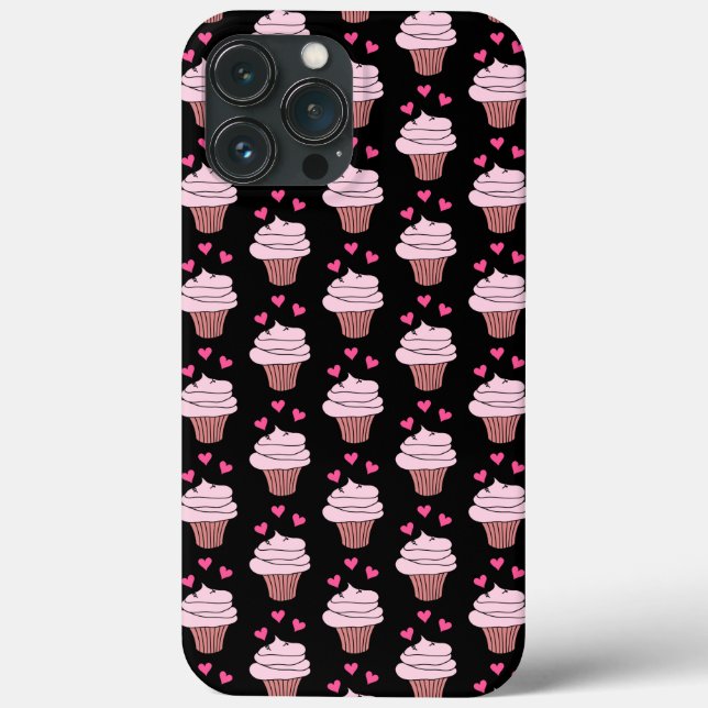 Cute Cupcakes Pink And Black Case-Mate iPhone Case (Back)