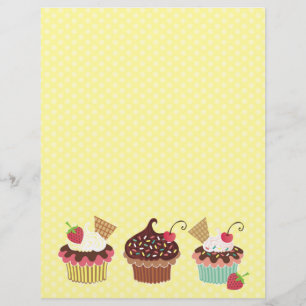Cute Cupcakes Polkadots Letterhead