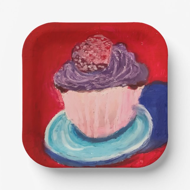 Cute Cupcke Paper Plate (Front)