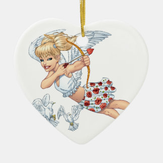 Cute Cupid Angel with Love Arrow by Al Rio Ceramic Tree Decoration