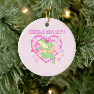 Cute Cupid Frog - Spread the Love Ceramic Tree Decoration