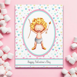 Cute Cupid Happy Valentine's Day Postcard