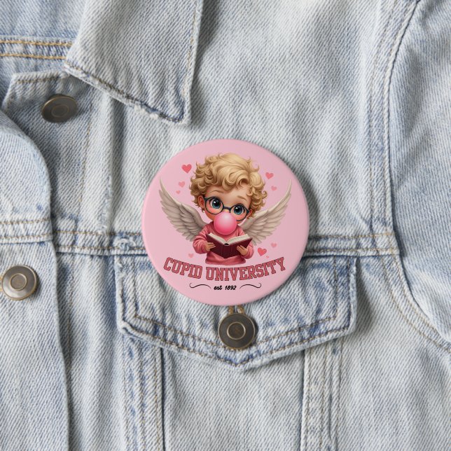 Cute Cupid University Bubblegum Angel Aesthetic 7.5 Cm Round Badge (In Situ)