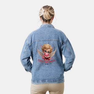 Cute Cupid University Bubblegum Angel Aesthetic Denim Jacket