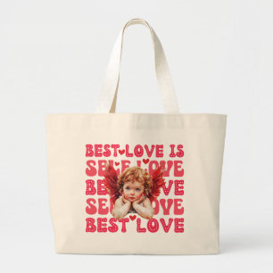 Cute Cupid Valentine's day Self love Large Tote Bag