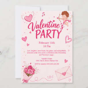 Cute Cupid Valentine's Party Invitation
