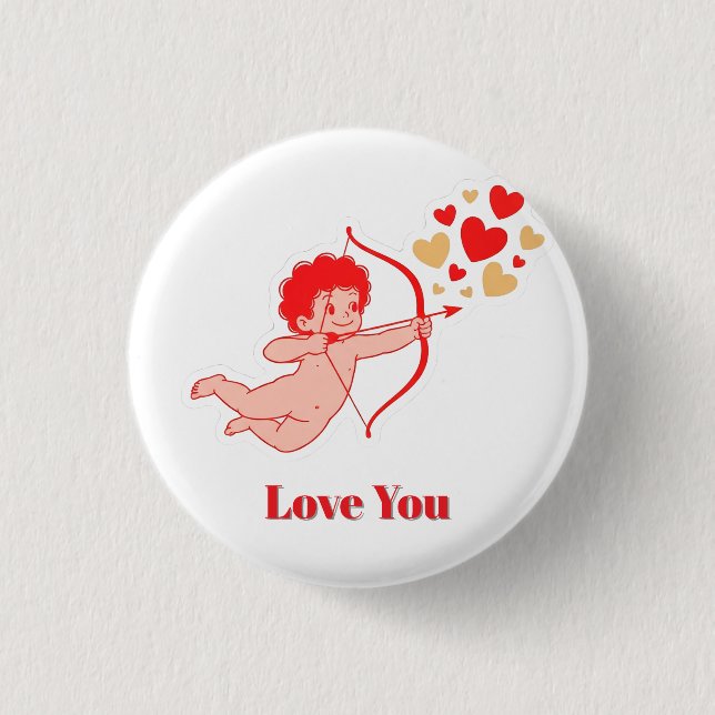 Cute Cupid With Bow And Arrow 3 Cm Round Badge (Front)