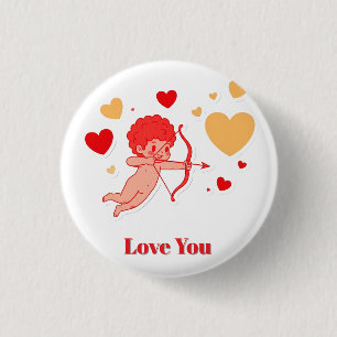 Cute Cupid With Bow And Arrow 3 Cm Round Badge