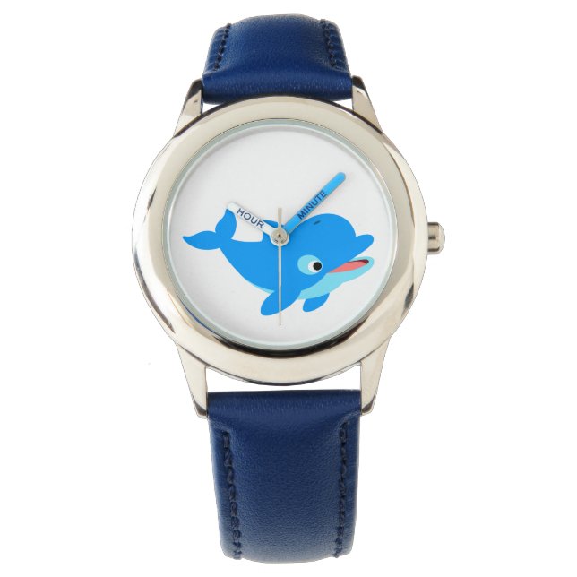 Cute Curious Cartoon Dolphin Watch (Front)