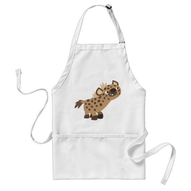 Cute Curious Cartoon Hyena Apron (Front)