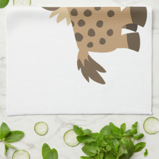Cute Curious Cartoon Hyena Kitchen Towel