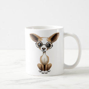 Cute Curious Chihuahua Wearing Eye Glasses Coffee Mug
