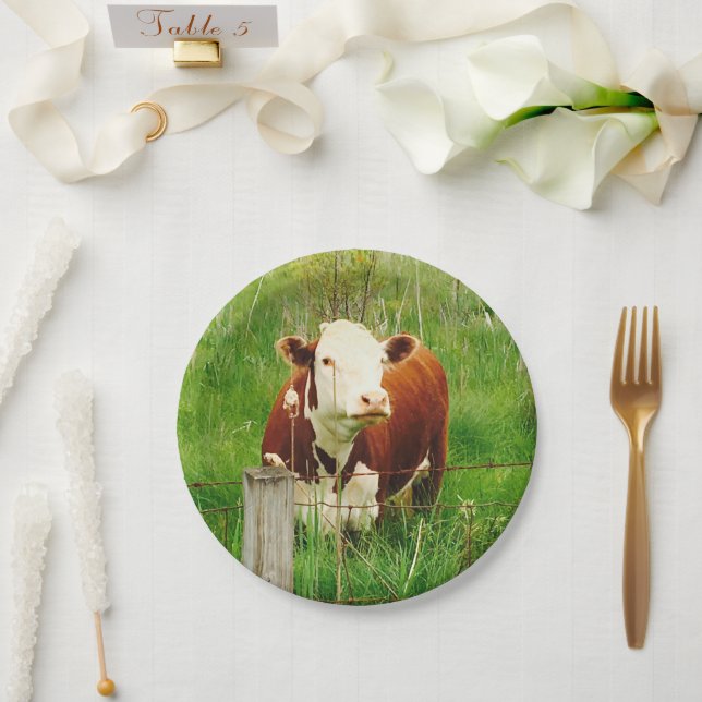 Cute Curious Cow 4Lilly Paper Plate (Wedding)
