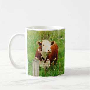 Cute Curious Cow Brown Green 4Mal Coffee Mug