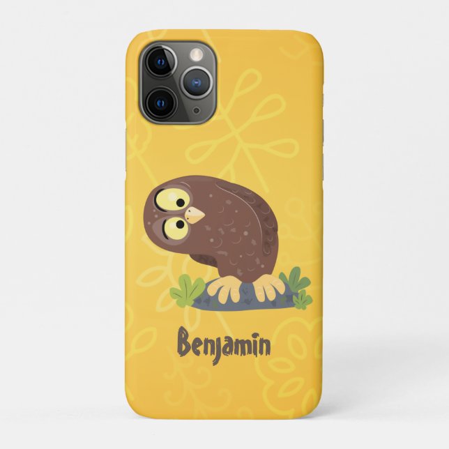 Cute curious funny brown owl cartoon illustration Case-Mate iPhone case (Back)