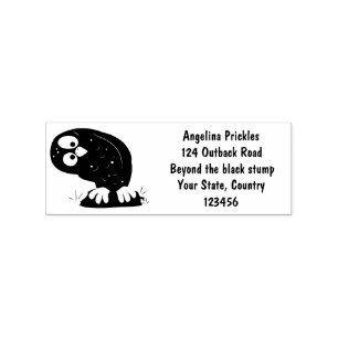 Cute curious funny brown owl cartoon illustration rubber stamp
