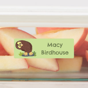 Cute curious funny brown owl cartoon personalised 
