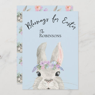 Cute Curious Rabbit Pink Lilac Floral Crown Easter