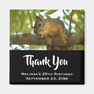 Cute & Curious Squirrel Nature Photo - Thank You Magnet