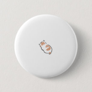 Cute Curled Up Sleeping Cat Hand Drawn Art 6 Cm Round Badge
