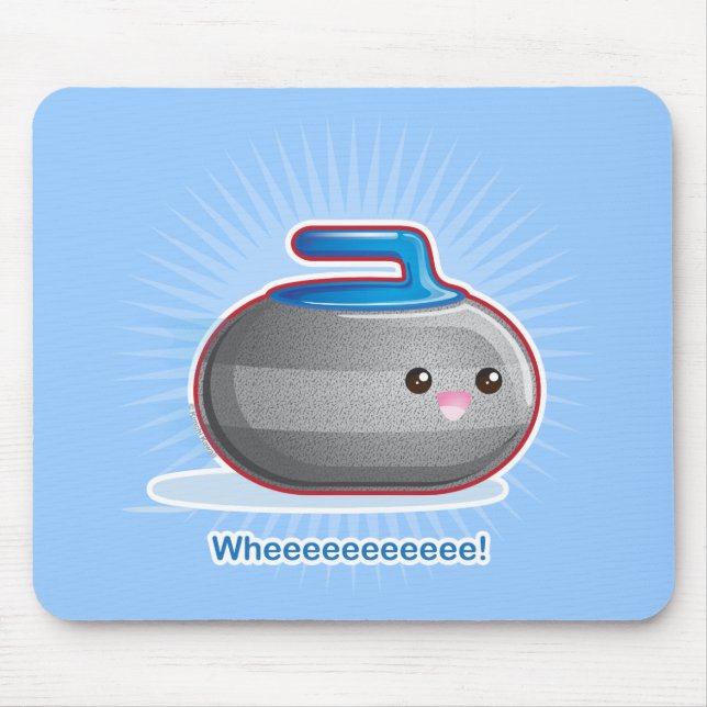 Cute Curling Stone Mouse Mat (Front)
