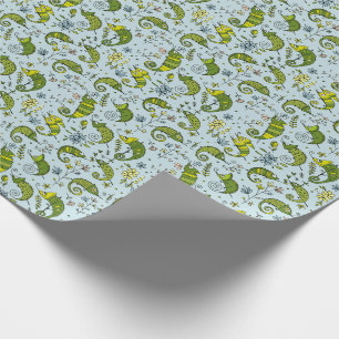 Cute Curly Chameleon Reptile Lovely Lizard Wrapping Paper