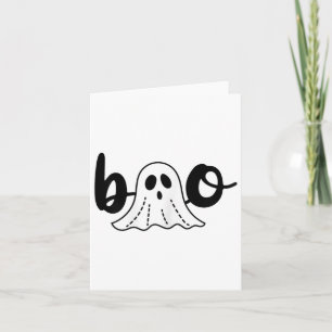 Cute Cursive Boo Spooky Ghost Halloween Card