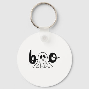 Cute Cursive Boo Spooky Ghost Halloween Key Ring