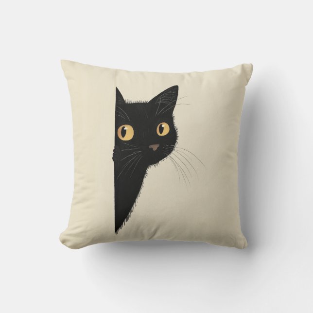 Cute cushion of a black cat (Front)