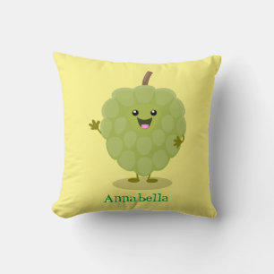 Cute custard apple cherimoya cartoon cushion