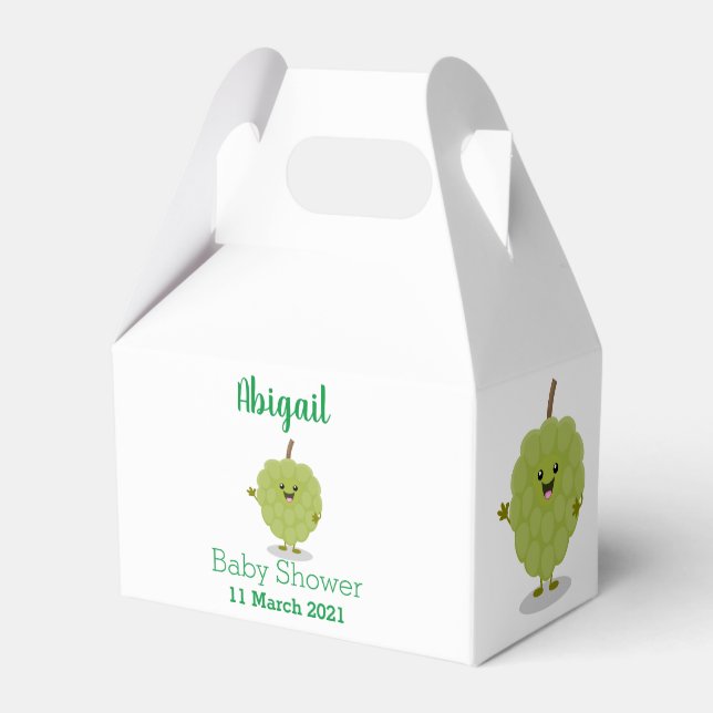 Cute custard apple cherimoya cartoon favour box (Front Side)