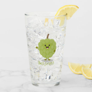 Cute custard apple cherimoya cartoon glass