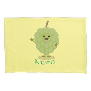 Cute custard apple cherimoya cartoon  pillowcase