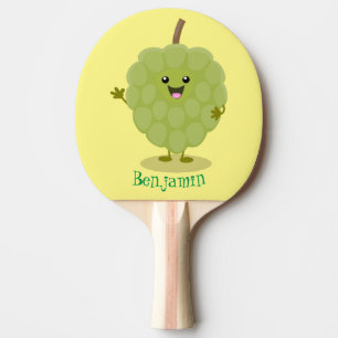 Cute custard apple cherimoya cartoon ping pong paddle