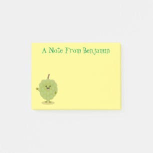 Cute custard apple cherimoya cartoon  post-it notes