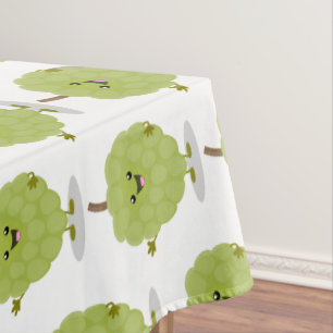 Cute custard apple cherimoya cartoon tablecloth