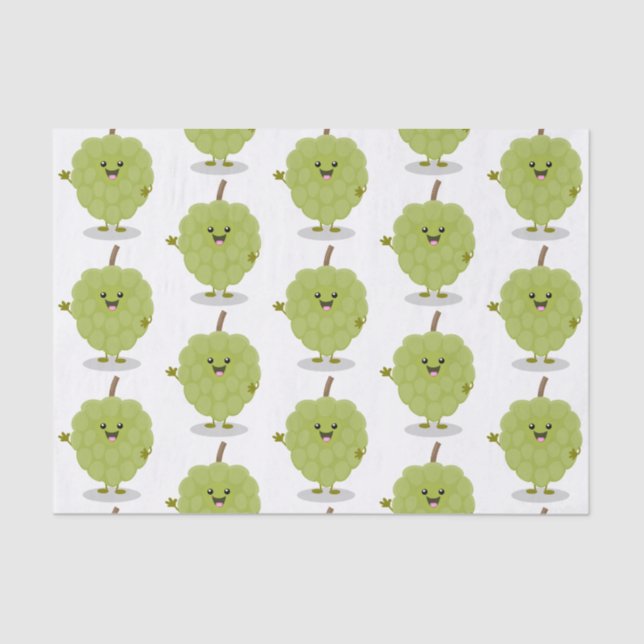 Cute custard apple cherimoya cartoon tissue paper (Front)