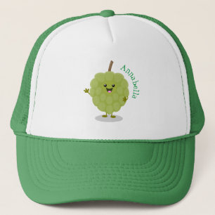 Cute custard apple cherimoya cartoon trucker hat