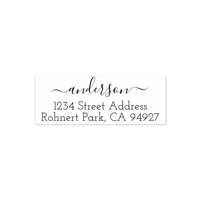 Cute Custom Address Stamp With Script Font (Design)