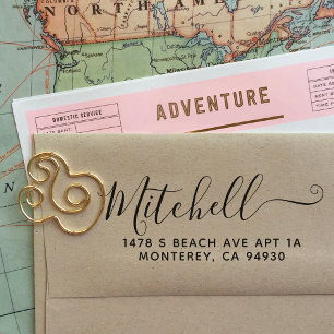 Cute Custom Address Stamp With Script Font