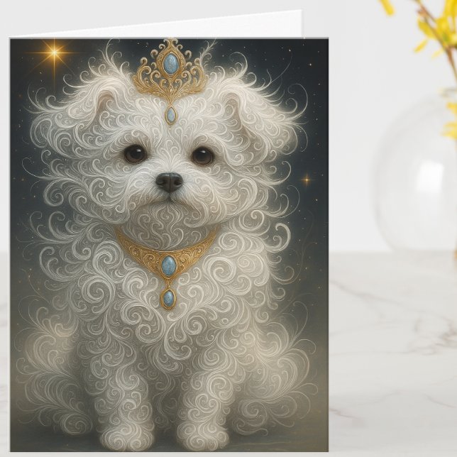 Cute Custom Adorable Maltese Dog Hi and Hello Card (Creator Uploaded)