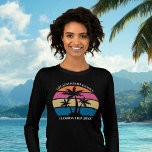 Cute Custom Beach Trip Women's Long Sleeve Tri-Blend Shirt<br><div class="desc">This cute tropical palm tree sunset women's long sleeved t-shirt is perfect for a summer beach trip with your college friends or a fun cruise ship getaway vacation with the family. Personalise a set of customised long sleeve t-shirts for your group outing to the coast or an island family reunion...</div>